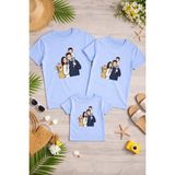 Lorvex Anne Baba Çocuk Kombin Tişört Pamuklu Oversize Aile Kombini T-Shirt (Ürünler Tekli Satılmaktadır) - 8-Mavi - 13 - 14 Yaş