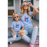 LORVEX Anne Kız Kombin Oversize Tişört %100 Pamuk Baskılı Rahat Kalıp Twin T-Shirt (Tekli Fiyat)