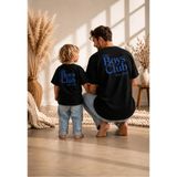 Lorvex Baba Oğul Kombin Tişört Oversize %100 Pamuk Aile Kombini Rahat Kalıp Erkek T-Shirt (Kombin Için 2’li Sipariş Verilmelidir) - 0-Siyah - 3 - 4 Yaş