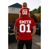 Lorvex Baba Oğul Kombin Tişört Oversize %100 Pamuk Aile Kombini Rahat Kalıp Erkek T-Shirt (Kombin Için 2’li Sipariş Verilmelidir) - 24-Kırmızı - 3 - 4 Yaş