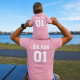 Lorvex Baba Oğul Kombin Tişört Oversize %100 Pamuk Aile Kombini Rahat Kalıp Erkek T-Shirt (Kombin Için 2’li Sipariş Verilmelidir) - 50-Pembe - 2XL