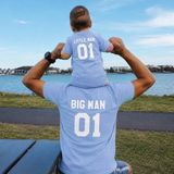 Lorvex Baba Oğul Kombin Tişört Oversize %100 Pamuk Aile Kombini Rahat Kalıp Erkek T-Shirt (Kombin Için 2’li Sipariş Verilmelidir) - 8-Mavi - 2XL