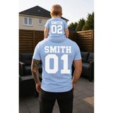 Lorvex Baba Oğul Kombin Tişört Oversize %100 Pamuk Aile Kombini Rahat Kalıp Erkek T-Shirt (Kombin Için 2’li Sipariş Verilmelidir) - 8-Mavi - 5 - 6 Yaş