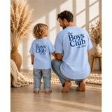 Lorvex Baba Oğul Kombin Tişört Oversize %100 Pamuk Aile Kombini Rahat Kalıp Erkek T-Shirt (Kombin Için 2’li Sipariş Verilmelidir) - 8-Mavi - XL