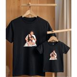 Lorvex Babalar Günü Konsept-Anne Baba Çocuk Kombin Tişört Oversize %100 Pamuk T-Shirt (Kombin Için 2’li Sipariş Verilmelidir) - 0-Siyah - 7 - 8 Yaş