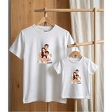 Lorvex Babalar Günü Konsept-Anne Baba Çocuk Kombin Tişört Oversize %100 Pamuk T-Shirt (Kombin Için 2’li Sipariş Verilmelidir) - 01-Beyaz