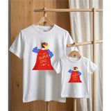 Lorvex Babalar Günü, Özel Gün, Baba-Oğul / Kız Baskılı Oversize Tişört Pamuklu T-Shirt - 01-Beyaz - 13 - 14 Yaş
