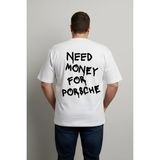 Lorvex Büyük Beden Tişört 5xl | %100 Pamuk Rahat Kalıp Unısex T-Shirt Money Need Baskılı - 01-Beyaz - 4XL