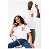 LORVEX Çift Kombin Erkek - Kadın Oversize T-Shirt %100 Pamuk Baskılı Rahat Kalıp Sevgili Tişörtü 2'li Fiyat