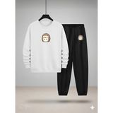 Lorvex Çocuk Bisiklet Yaka Sweatshirt ve Eşofman Takım Tatlı Kirpi Baskılı 3 Iplik Şardonlu - 13 - 14 Yaş - 001-Beyaz