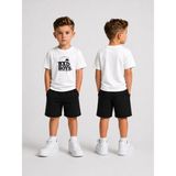 Lorvex Çocuk Şortlu Takım Erkek (Şort-T-Shirt) Baskılı Yazlık Spor Kombin Rahat Kalıp Takım - 11 - 12 Yaş - 001-Beyaz