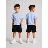 Lorvex Çocuk Şortlu Takım Erkek (Şort-T-Shirt) Baskılı Yazlık Spor Kombin Rahat Kalıp Takım - 5 - 6 Yaş - 04G-Mavi