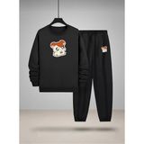 Lorvex Çocuk Sweatshirt-Eşofman Takım Bisiklet Yaka Anime Fare Baskılı 3 Iplik Şardonlu - 5 - 6 Yaş - 5-Siyah