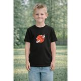 Lorvex Erkek Çocuk Baskılı Tişört %100 Pamuk Rahat Kalıp Havada Basket Topu Baskılı T-Shirt - 0-Siyah - 3 - 4 Yaş
