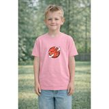 Lorvex Erkek Çocuk Baskılı Tişört %100 Pamuk Rahat Kalıp Havada Basket Topu Baskılı T-Shirt - 50-Pembe - 5 - 6 Yaş