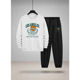 Lorvex Erkek Çocuk Sweatshirt-Eşofman Takım Bisiklet Yaka Basketbol Potası Baskılı 3 Iplik Şardonlu - 13 - 14 Yaş - 001-Beyaz