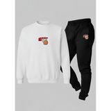 Lorvex Erkek Çocuk Sweatshirt-Eşofman Takım Bisiklet Yaka Pota Baskılı 3 Iplik Şardonlu - 11 - 12 Yaş - 001-Beyaz
