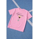 Lorvex Espresso Baskılı Oversize Kadın Pamuklu T-Shirt-Tişört - 50-Pembe