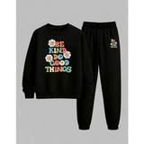 Lorvex Kız Çocuk Sweatshirt-Eşofman Takım Bisiklet Yaka Be Kınd Do Baskılı 3 Iplik Şardonlu - 9 - 10 Yaş - 5-Siyah