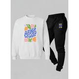 Lorvex Kız Çocuk Sweatshirt-Eşofman Takım Bisiklet Yaka Stay Weird Baskılı 3 Iplik Şardonlu - 9 - 10 Yaş - 001-Beyaz