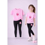 Lorvex Kız Çocuk Takım T-Shirt ve Esnek Tayt Seti %100 Pamuk Kalpli Ayıcık Baskılı – Rahat Spor Kombin - 13 - 14 Yaş - 0P - Pembe