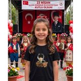 Lorvex Milli Bayram Temalı Atatürk Baskılı Çocuk-Yetişkin Pamuklu Tshirt Tişört - 0-Siyah - 9 - 10 Yaş