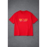 Lorvex Oversize Tişört Rahat Kalıp Don't Lose Baskılı Premium T-Shirt - 24-Kırmızı - XL