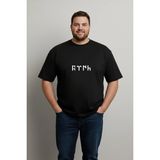 Lorvex Rahat Kalıp Tshirt Büyük Beden Tişört 5xl | %100 Pamuk Göktürk Baskılı - 0-Siyah - 4XL