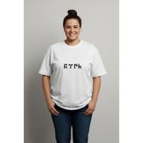 Lorvex Rahat Kalıp Tshirt Büyük Beden Tişört 5xl | %100 Pamuk Göktürk Baskılı - 01-Beyaz
