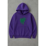 Lorvex Sweatshirt Unısex Oversize Kapüşonlu %100 Pamuklu Aınt It Baskılı - 25-Mor - 7 - 8 Yaş