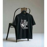 Lorvex T-Shirt Oversize Unisex %100 Pamuk Kurt Baskılı Rahat Kalıp Tişört - 0-Siyah - 5 - 6 Yaş