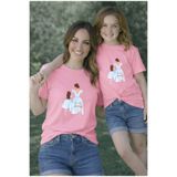 LORVEX Tişört Anne Kız Çocuk Kombin Oversize – Anne & Çocuk Twin T-Shirt PRENSESLER Baskılı (Tekli Fiyat)