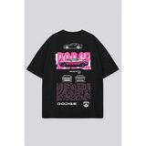 Lorvex Unisex Oversize Tişört %100 Pamuklu Baskılı T-Shirt Rahat Kalıp Günlük Şık Kombin - 0-Siyah - 2XL