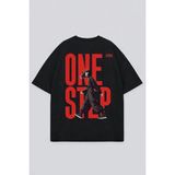 Lorvex Unisex Oversize Tişört %100 Pamuklu Baskılı T-Shirt Rahat Kalıp Günlük Şık Kombin - 0-Siyah