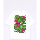 Lorvex Unisex Oversize Tişört %100 Pamuklu Baskılı T-Shirt Rahat Kalıp Günlük Şık Kombin - 01-Beyaz