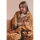 Lorvian Noletti Pamuklu Leopar Desenli Yumuşak Dokulu Çift Kişilik Bataniye - Renkli - 180 x 220 cm