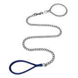 LOS ANDES Metal Köpek Tasma ve Yaka Seti, 4FT Çiğnemeye Dayanıklı Tasma Ağır Hizmet Tipi Köpek Zinciri Tasma Orta Büyük Köpekler için Rahat Yumuşak Dolgulu Sap Isırmaya Karşı Kayma Önleyici Zincir