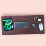 LOS CAJA Acı Kahve Deri Mouse Pad- Premium Kaymaz Deri Masa Matı ve Klavye Altlığı - Sümen 90x40 - Kahverengi