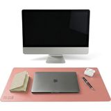 LOS CAJA Pudra Deri Mouse Pad- Premium Kaymaz Deri Masa Matı ve Klavye Altlığı - Sümen 90x40