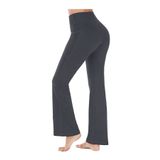 LOS OJOS Bootcut Kadın Yüksek Bel Toparlayıcı Çift Cepli İspanyol Paça Tayt, Antrasit, M