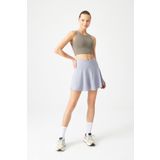 LOS OJOS Gri 2 Katmanlı Pileli Tenis Eteği - Spor Etek Tennis Skirt2