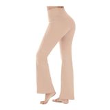 LOS OJOS Kadın Bej Yüksek Bel Toparlayıcı Çift Cepli Ispanyol Paça Tayt Bootcut