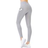 Los Ojos Kadın Gri Yüksek Bel Çift Cepli Toparlayıcı Spor Tayt - 2XL