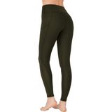 Los Ojos Kadın Haki Yüksek Bel Çift Cepli Toparlayıcı Spor Tayt - 2XL - Koyu Haki