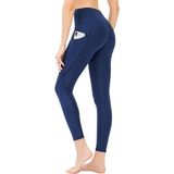 Los Ojos Kadın Lacivert Yüksek Bel Çift Cepli Toparlayıcı Spor Tayt - 2XL