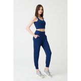 Los Ojos Kadın Lacivert Yüksek Bel Jogger Eşofman Altı Joggers - 2XL