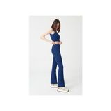 Los Ojos Kadın Lacivert Yüksek Bel Toparlayıcı Çift Cepli Ispanyol Paça Tayt Bootcut - 2XL