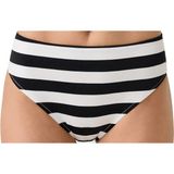Los Ojos Kadın Siyah-Beyaz Çizgili U Yaka Sporty One Piece Mayo Normal Kalıp - Siyah - Beyaz