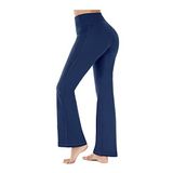 LOS OJOS Kadın Yüksek Bel Toparlayıcı Çift Cepli Ispanyol Paça Tayt Bootcut, Lacivert, M