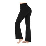 LOS OJOS Kadın Yüksek Bel Toparlayıcı Çift Cepli Ispanyol Paça Tayt Bootcut, Siyah, XS